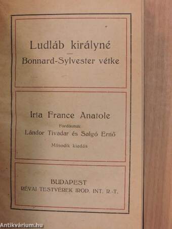 Ludláb királyné/Bonnard-Sylvester vétke