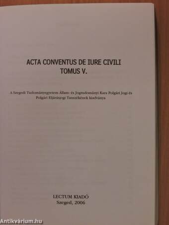 Acta Conventus de Iure Civili V.