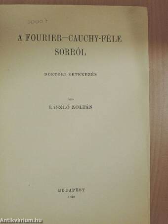 A Fourier-Cauchy-féle sorról