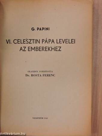 VI. Celesztin pápa levelei az emberekhez