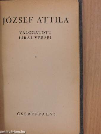 József Attila válogatott lirai versei