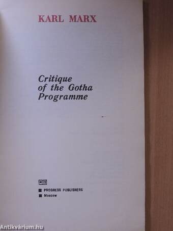 Critique of the Gotha Programme