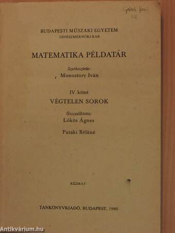 Matematika példatár IV.