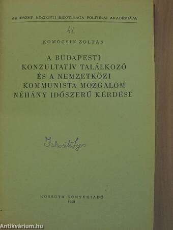 "11 kötet Az MSZMP Központi Bizottsága Politikai Akadémiája sorozatból (nem teljes sorozat)"