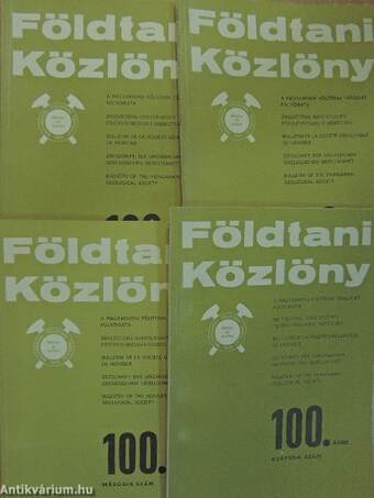 Földtani Közlöny 1970/1-4.