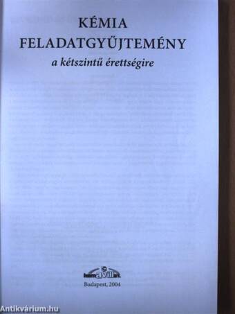 Kémia feladatgyűjtemény a kétszintű érettségire