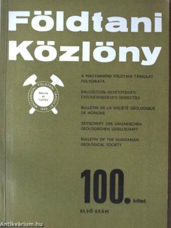 Földtani Közlöny 1970/1-4.