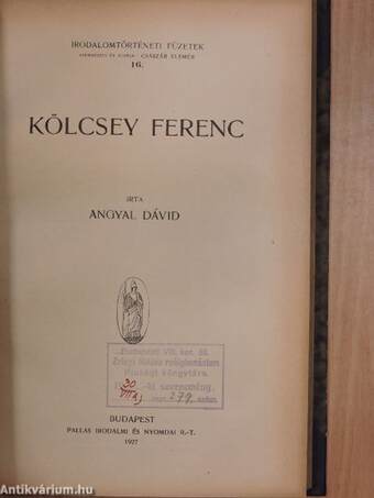 A magyar hún-mondák kérdésének mai állása/Balassi költeményeinek kronológiája/Kölcsey Ferenc/Kisfaludy Károly/Megoldott problémák Gyöngyösi István életrajzában/Csokonai/Szent László-legendáink eredetéről/A középkori magyar vers ritmusa