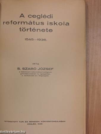 A ceglédi református iskola története