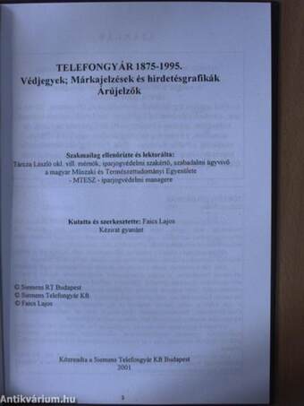 Telefongyár 1875-1995