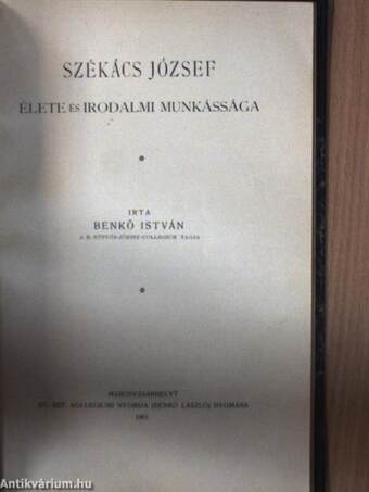 Mándi Márton István élete/Székács József élete és irodalmi munkássága