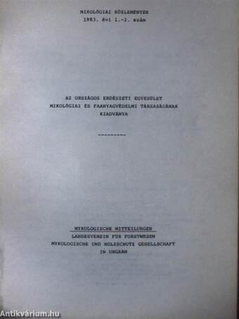 Mikológiai Közlemények 1983/1-2.