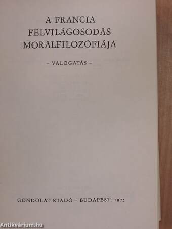 A francia felvilágosodás morálfilozófiája