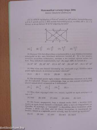 A XVI. Nagy Károly Matematikai Diáktalálkozó előadáskivonatai