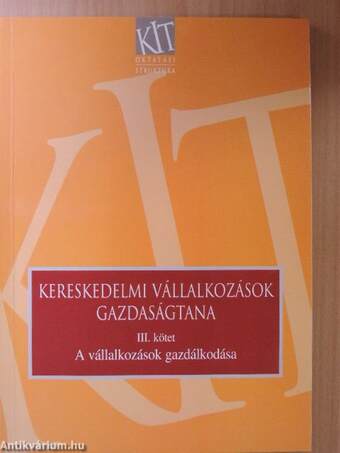 Kereskedelmi vállalkozások gazdaságtana III.