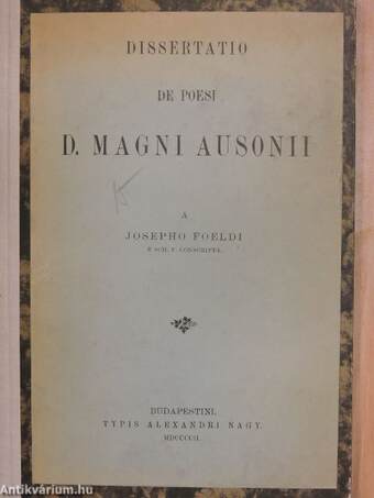 Dissertatio de poesi D. Magni Ausonii