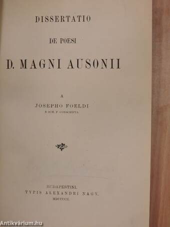 Dissertatio de poesi D. Magni Ausonii