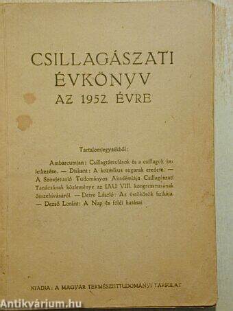 Csillagászati Évkönyv 1952.