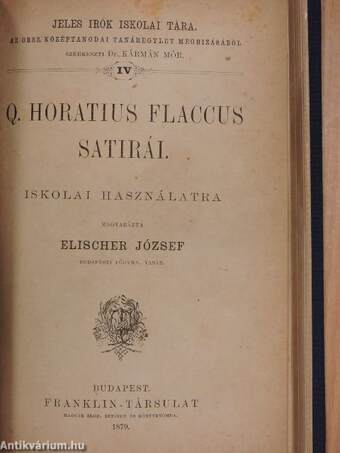 Homeros Iliása I-II. (töredék)/Q. Horatius Flaccus satirái