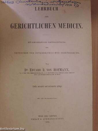Lehrbuch der Gerichtlichen Medicin