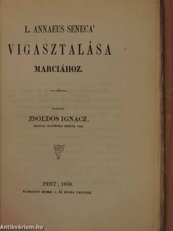 L. Annaeus Seneca' vigasztalása Marciához