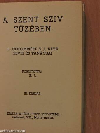 A szent sziv tüzében