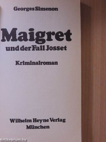 Maigret und der Fall Josset