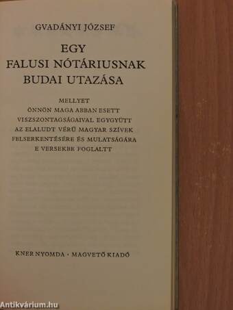 Egy falusi nótáriusnak budai utazása