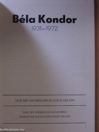 Béla Kondor 1931-1972