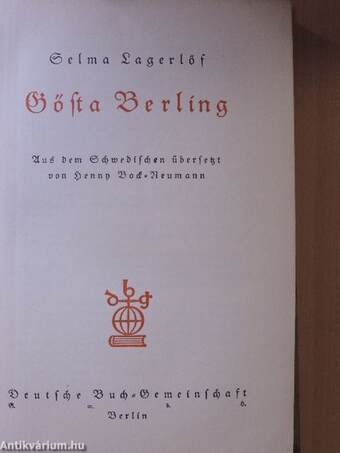 Gösta Berling (gótbetűs)