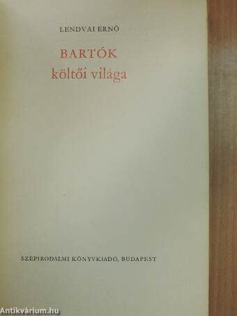 Bartók költői világa