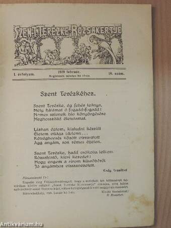 Szent Terézke rózsakertje 1929. február 17.