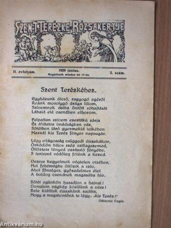 Szent Terézke rózsakertje 1929. június 17.