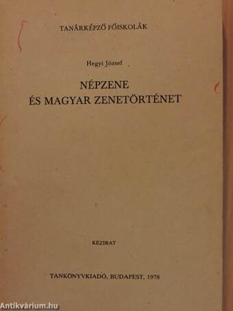 Népzene és magyar zenetörténet