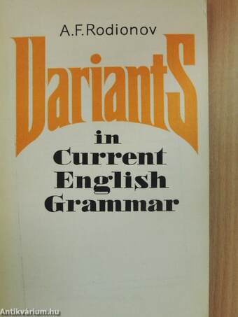 Variants in Current English Grammar