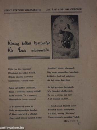 Szent Terézke rózsakertje 1941. október