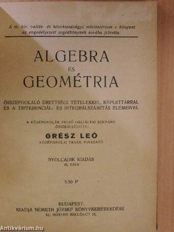 Algebra és geométria