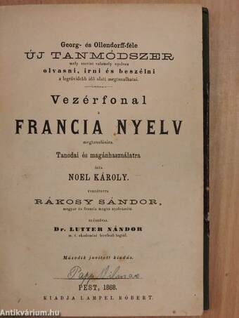 Vezérfonal a francia nyelv megtanulására/Francia nyelvtan