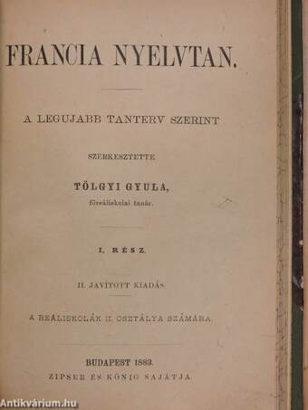 Vezérfonal a francia nyelv megtanulására/Francia nyelvtan