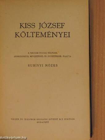 Kiss József költeményei