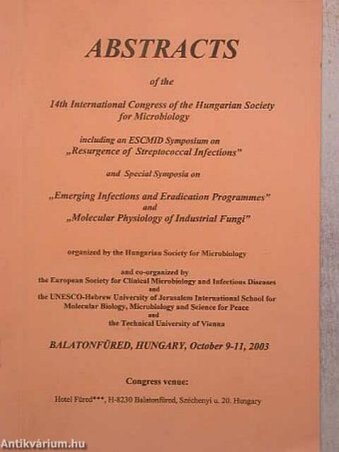 Abstracts of the 14th International Congress of the Hungarian Society for Microbiology