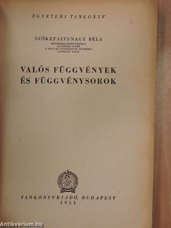 Valós függvények és függvénysorok