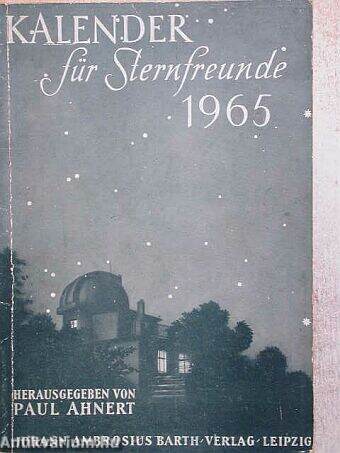 Kalender für Sternfreunde 1965