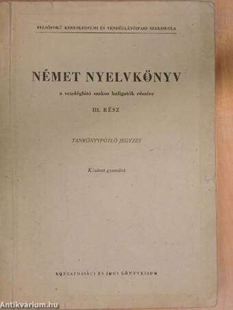 Német nyelvkönyv III.