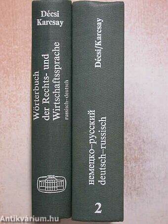 Wörterbuch der Rechts- und Wirtschaftssprache Russisch-Deutsch/Deutsch-Russisch I-II.