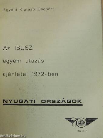 Az IBUSZ egyéni utazási ajánlatai 1972-ben