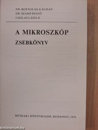 A mikroszkóp zsebkönyv