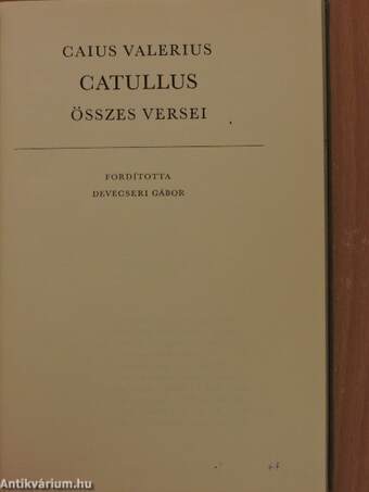 Caius Valerius Catullus összes versei