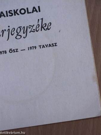 Szombathelyi Kertészeti és Parképítő Vállalat díszfaiskolai árjegyzéke 1978 ősz - 1979 tavasz