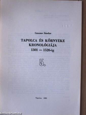 Tapolca és környéke kronológiája 1301-1526-ig